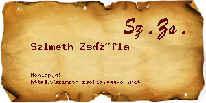 Szimeth Zsófia névjegykártya