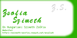 zsofia szimeth business card